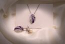 Royal Violet Fan Pendant Set