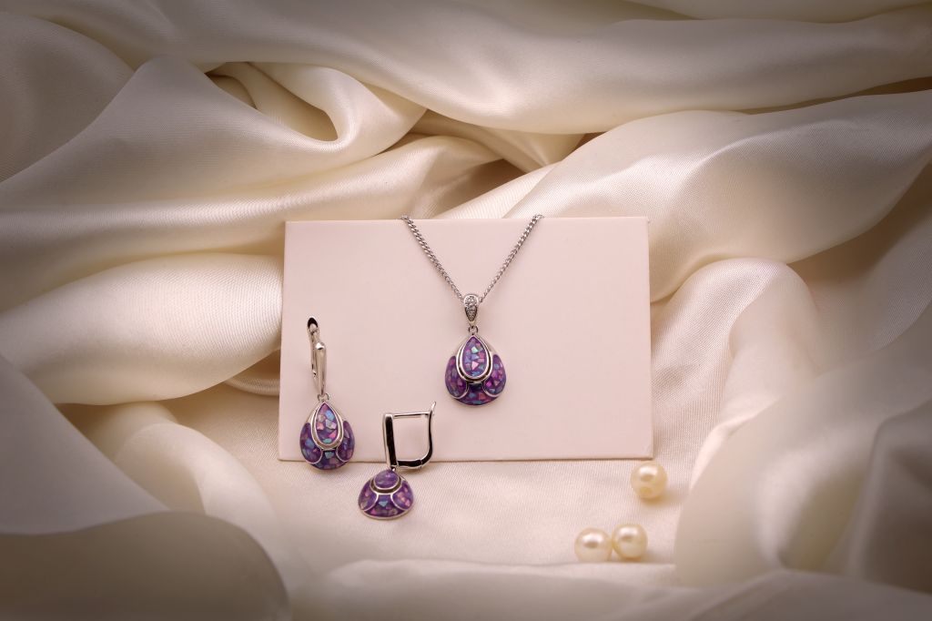 Royal Mosaic Teardrop Pendant Set