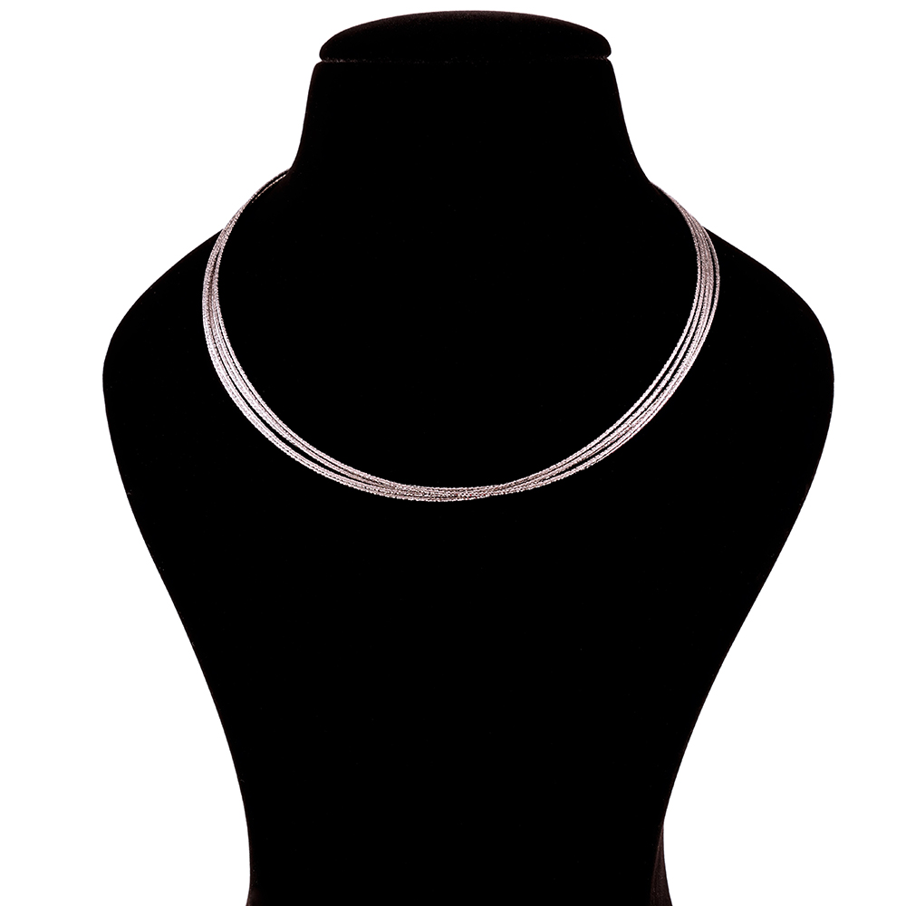 Multi-Strand Shimmering Liquid Chain Necklace