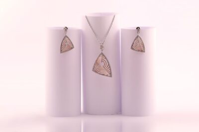 Geometric Concentric Triangle Jewelry Set