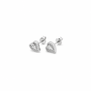 Cubic Zirconium Accented Double Heart Earrings