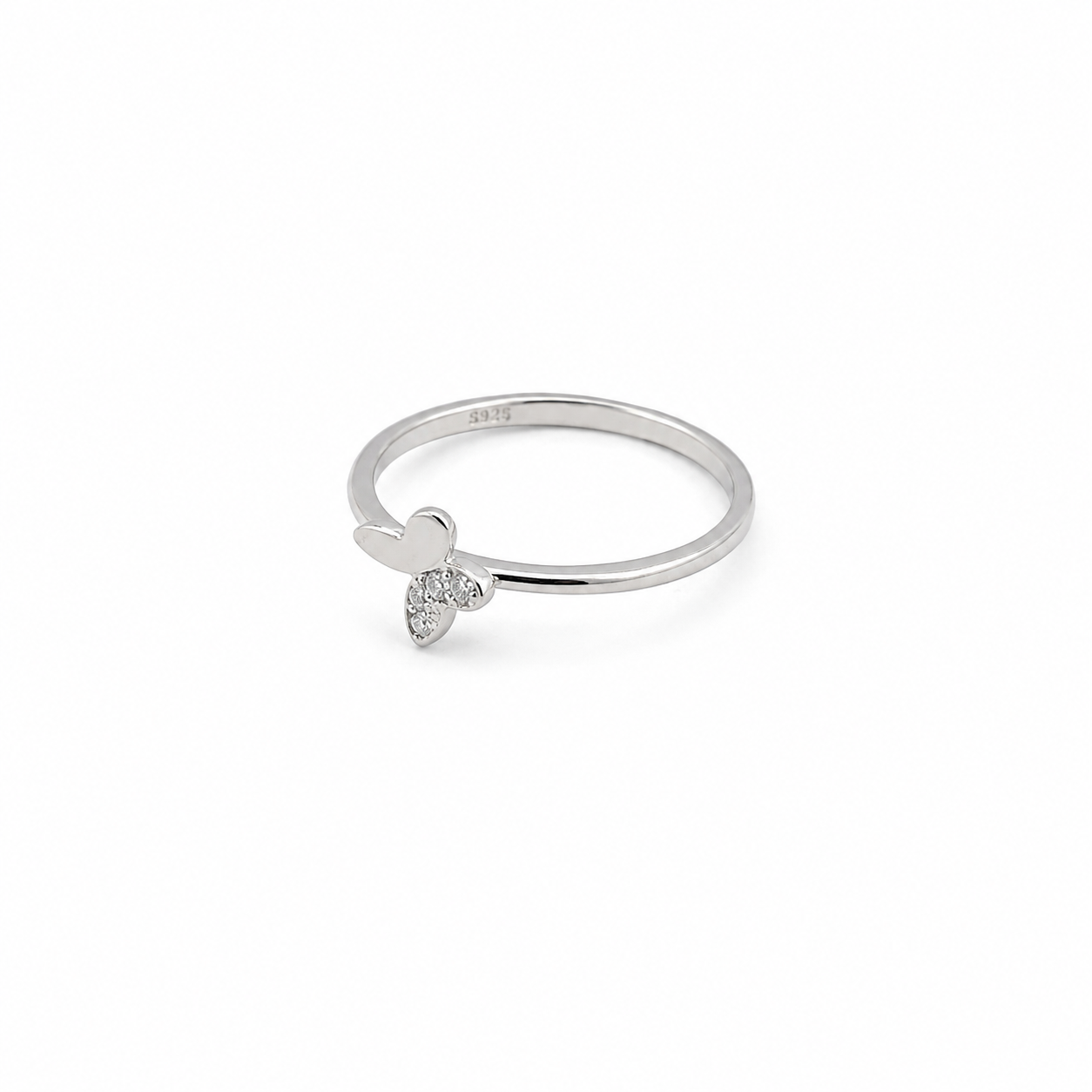 Delicate Shimmering Butterfly Ring
