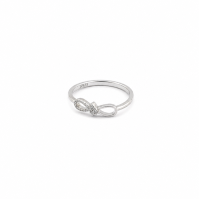 Elegant Infinity Knot Zirconia Ring