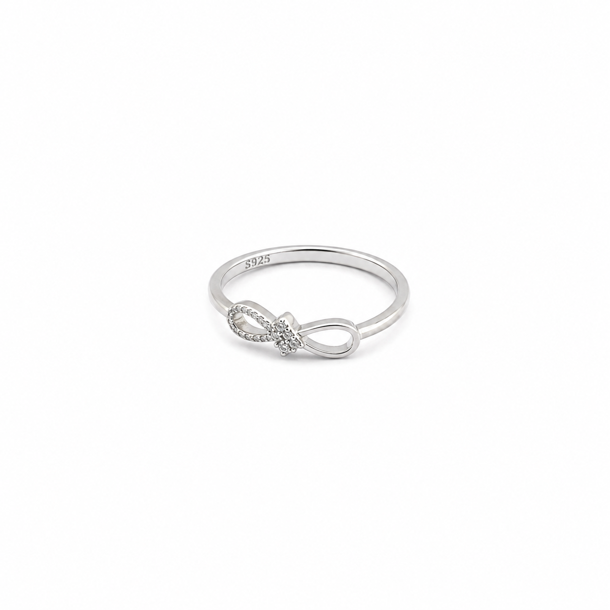 Elegant Infinity Knot Zirconia Ring