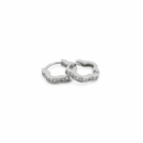 Flower-Shaped Cubic Zirconia Hoop Earrings