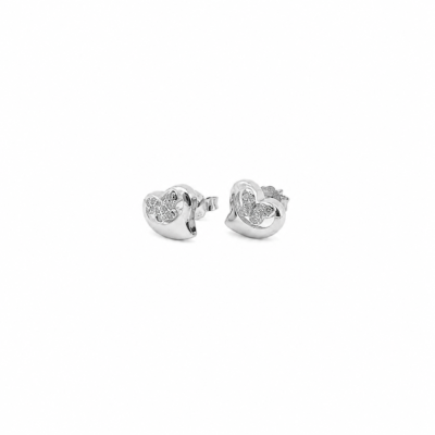 Heart Shaped Earrings with Butterfly