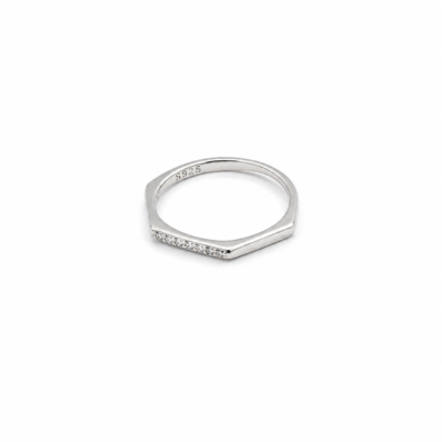 Minimalist Geometric Bar Zirconia Ring