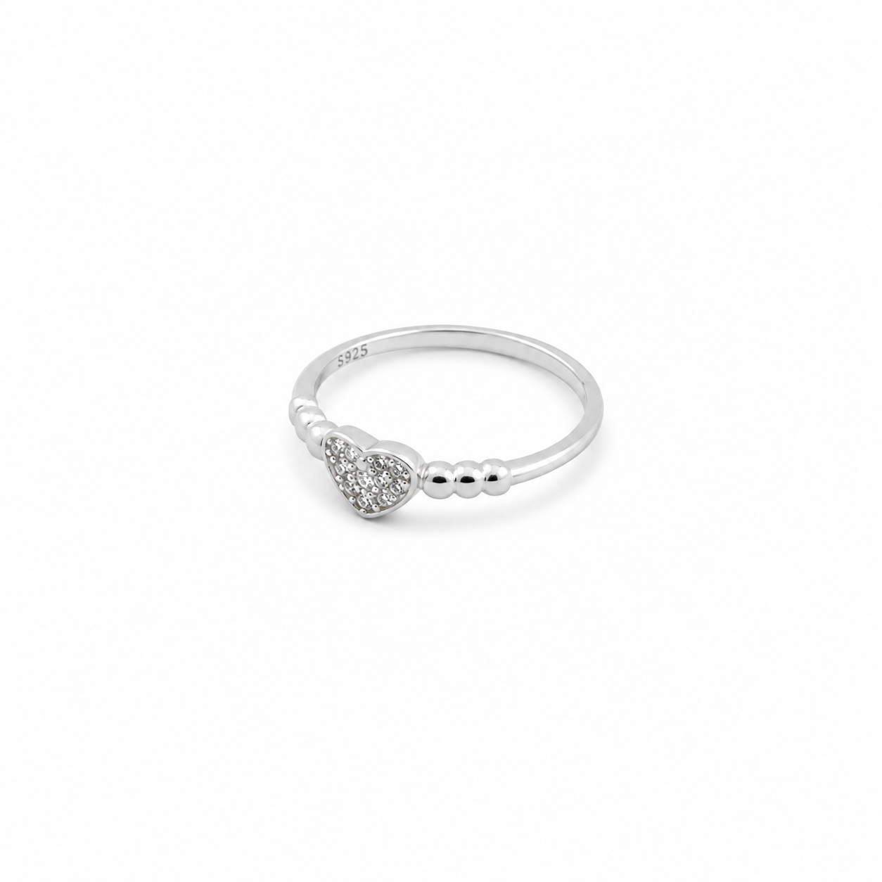 Multi Stone Zirconium Heart Shaped Ring