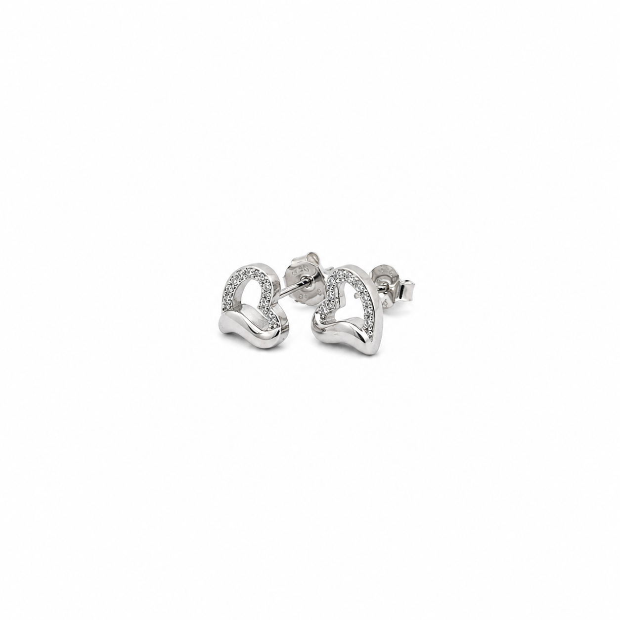 Open Heart Cubic Zirconium Earrings