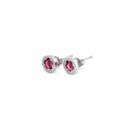 Pink Clover Zirconia Stud Earrings