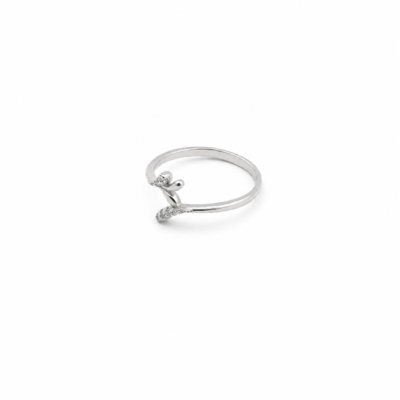 Silver Sparkling Branch Ring