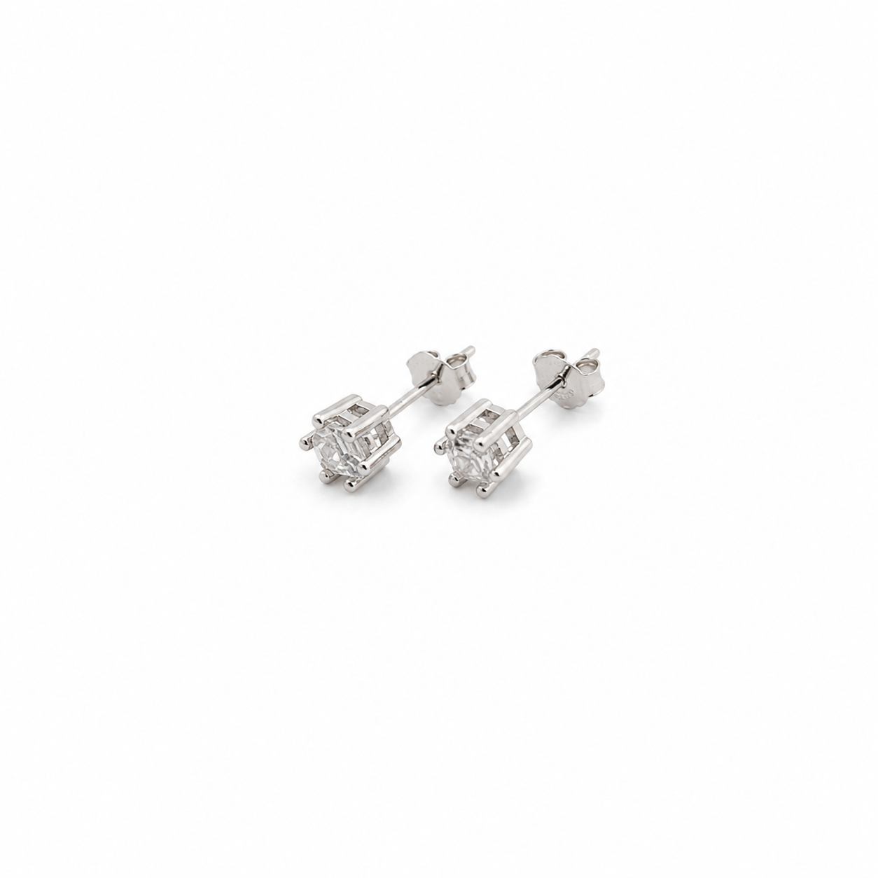 Spherical Six-Prong Cubic Zirconia Earrings